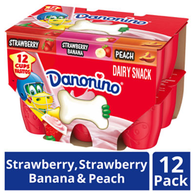 Danonino Variety Pack Strawberry, Strawberry Banana, Peach Yogurt, 1.76 Oz, 12 count, 21.12 Ounce