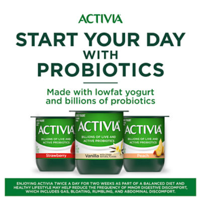 Activia Strawberry and Blueberry Probiotic Yogurt, Lowfat Yogurt Cups, 4  oz, 12 Count 