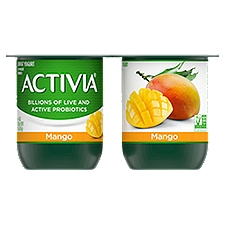 Activia Low Fat Probiotic Mango Yogurt, 4 Oz. Cups, 4 Count, 16 Ounce