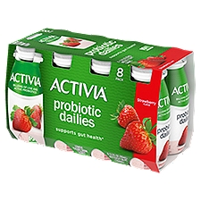 Activia Strawberry Flavor Lowfat Yogurt Drink, 3.1 fl oz, 8 count