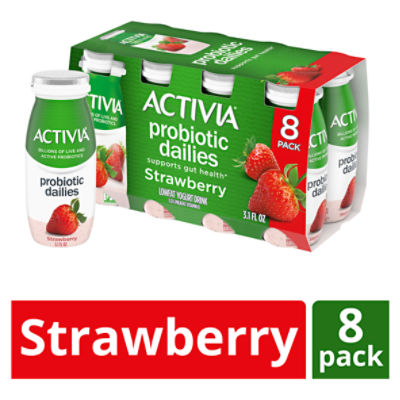 Activia Probiotic Dailies Strawberry Yogurt Drink, 3.1 Oz., 8 Count - The  Fresh Grocer