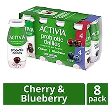 Activia Probiotic Dailies Blueberry & Cherry Yogurt Drink, Variety Pack, 3.1 Oz., 8 Count