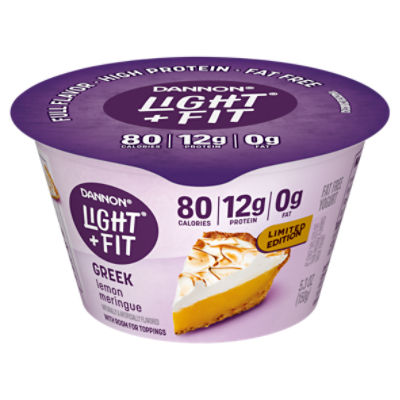 Dannon Light + Fit Creme Brulee Greek Nonfat Yogurt, 5.3 ounce Yogurt Cup