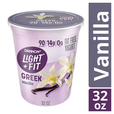 Dannon Light + Fit Vanilla Greek Nonfat Yogurt, 32 ounce Yogurt Tub