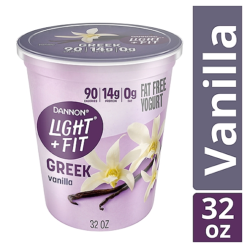 Dannon Light + Fit Vanilla Greek Nonfat Yogurt, 32 ounce Yogurt Tub