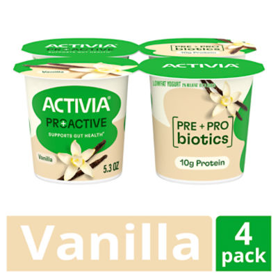 Activia Proactive Vanilla Low Fat Yogurt, 5.3 oz, 4 count