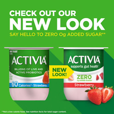 Activia 60 Calorie Strawberry & Blueberry Probiotic Yogurt, Nonfat Yogurt Cups, Variety Pack, 4