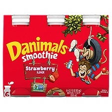 Dannon Danimals Strawberry Flavor Smoothie, 3.1 fl oz, 6 count