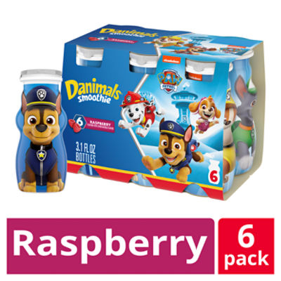 Danimals Paw Patrol Ruff-Ruff Raspberry Flavor Smoothie, 3.1 fl oz, 6 count