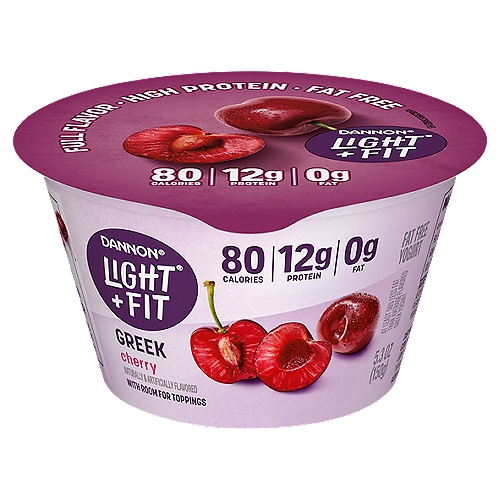 Light + Fit Nonfat Gluten-Free Cherry Greek Yogurt, 5.3 Oz.
