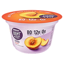Dannon Light + Fit Greek Peach Nonfat Yogurt, 5.3 oz
