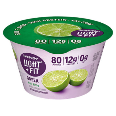 Dannon Light + Fit Key Lime Greek Fat Free Yogurt, 5.3 ounce Yogurt Cup