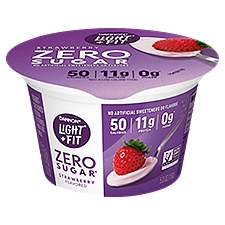 Dannon Light + Fit Zero Sugar Strawberry Flavored Yogurt, 5.3 oz