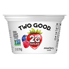 Too Good & Co. Mixed Berry Flavored Lower Sugar, Low Fat Greek Yogurt Cultured Product 5.3 ounce Cup