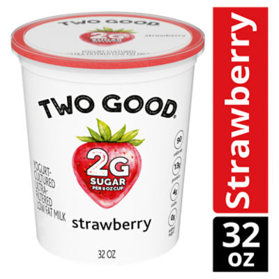 Two Good Strawberry Yogurt-Cultured Ultra-Filtered Low Fat Milk, 32 oz