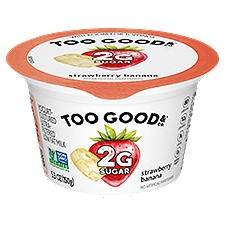 Too Good & Co. Strawberry Banana Flavored Lower Sugar, Low Fat Greek Yogurt Cultured Product 5.3 ounce Cup
