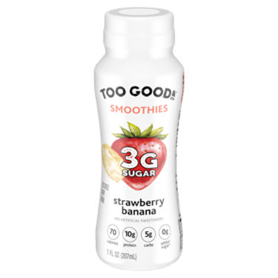 Too Good & Co. Strawberry Banana Cultured Dairy Drink Smoothies, 7 fl oz