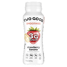 Too Good & Co. Strawberry Banana Smoothie, Yogurt-Cultured Dairy Drink, Lower Sugar, 7 FL OZ Bottle