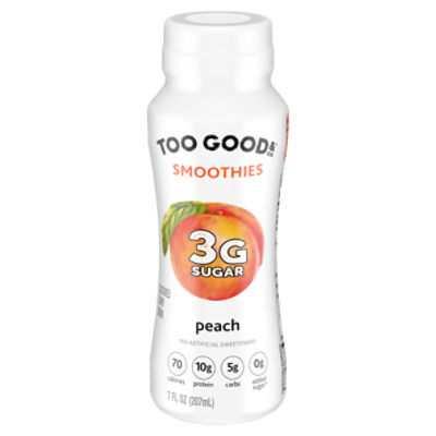 Too Good & Co. Peach Cultured Dairy Drink Smoothies, 7 fl oz