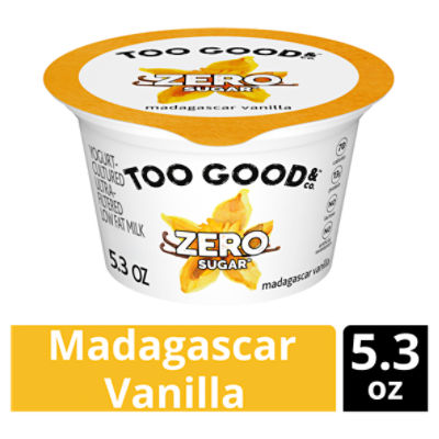 Too Good & Co. Zero Sugar Madagascar Vanilla Yogurt-Cultured Ultra-Filtered Low Fat Milk, 5.3 oz