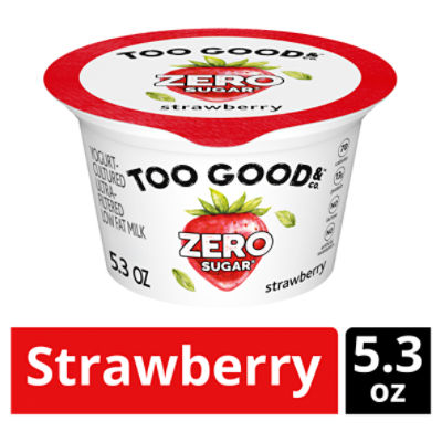 Too Good & Co. Zero Sugar Strawberry Yogurt-Cultured Ultra-Filtered Low Fat Milk, 5.3 oz