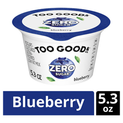 Too Good & Co. Zero Sugar Blueberry Yogurt-Cultured Ultra-Filtered Low Fat Milk, 5.3 oz