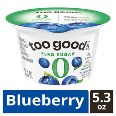 Too Good & Co. Zero Sugar Blueberry Yogurt-Cultured Ultra-Filtered Low Fat Milk, 5.3 oz