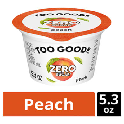 Too Good & Co. Zero Sugar Peach Yogurt-Cultured Ultra-Filtered Low Fat Milk, 5.3 oz