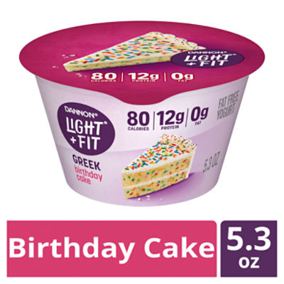 Dannon Light + Fit Greek Birthday Cake Fat Free Yogurt, 5.3 oz