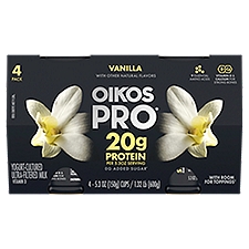 Oikos Pro Vanilla Yogurt-Cultured Ultra-Filtered Milk Cups, 5.3 Oz., 4 Ct.