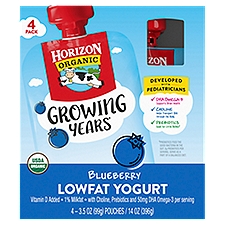 Horizon Organic Growing Years Blueberry Lowfat Yogurt, 3.5 oz, 4 count