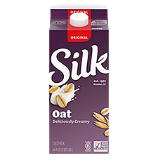 Silk Oat Milk, Original, Dairy Free, Gluten Free, 64 FL OZ Half Gallon