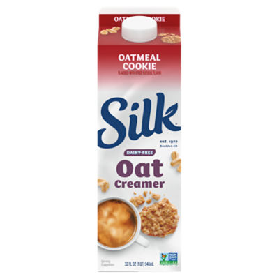Silk Oat Creamer, Oatmeal Cookie, Dairy Free, Gluten Free, 32 FL ounce Carton