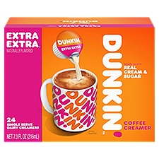 Dunkin' Extra Extra Coffee Creamer, 24 count, 7.3 fl oz, 7.3 Fluid ounce