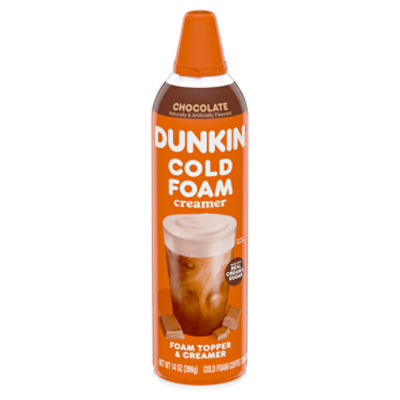 Dunkin' Chocolate Cold Foam Coffee Topper & Creamer, 14 oz, 14 Ounce