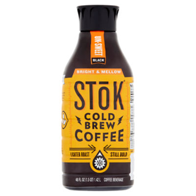 STōK Un-Sweet Black Bright & Mellow Cold Brew Coffee Beverage, 48 fl oz