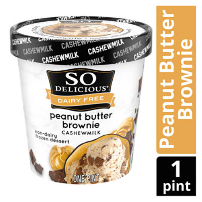 So Delicious Dairy Free Peanut Butter Brownie Cashewmilk Non-Dairy Frozen Dessert, 1 pint