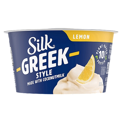 Silk Greek Style Lemon Coconutmilk Yogurt Alternative, 5.3 oz
Thick, creamy, and dairy-free? Check, check, and check. Meet Silk Lemon Coconutmilk Greek Style Yogurt Alternative, the plant-based yogurt alternative you've been waiting for. It's made with the smoothness of coconutmilk and has 10 grams of plant-powered protein per serving.* This dairy-free yogurt alternative is filled with lemon flavor, live and active cultures, calcium, and vitamin D. With convenient 5.3oz cups, it's never been easier (or tastier) to fit plant-based protein into your routine. Plus, 100% of water used is restored to nature - drop for drop, which means every spoonful has a positive impact on the planet.
*See nutrition information for saturated fat content.
Here at Silk, we believe in making delicious plant-based food that does right by you and fuels our passion for the planet. Every delicious product we offer is made with plants, meaning they're naturally dairy-free and our entire lineup is enrolled in the Non-GMO Project Verification Program. Choose from an array of non-dairy products--from silky-smooth nutmilk to creamy, dreamy yogurt alternatives--and taste the goodness for yourself!