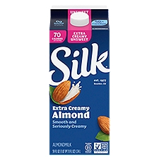 Silk Almond Milk, Unsweet Extra Creamy, Dairy Free, Gluten Free, 59 FL ounce