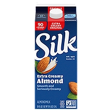 Silk Almond Milk, Extra Creamy Original, Dairy Free, Gluten Free, 59 FL ounce