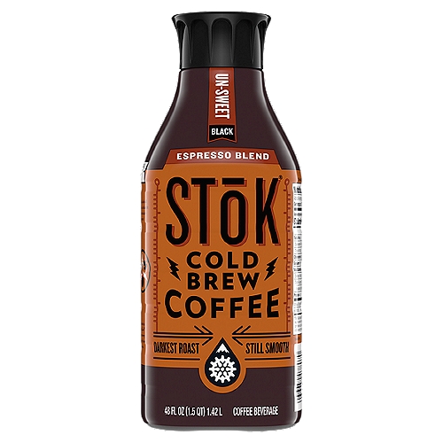 Supplied Description SToK Espresso Blend Un-sweet Black Cold Brew Coffee, 48 Oz.