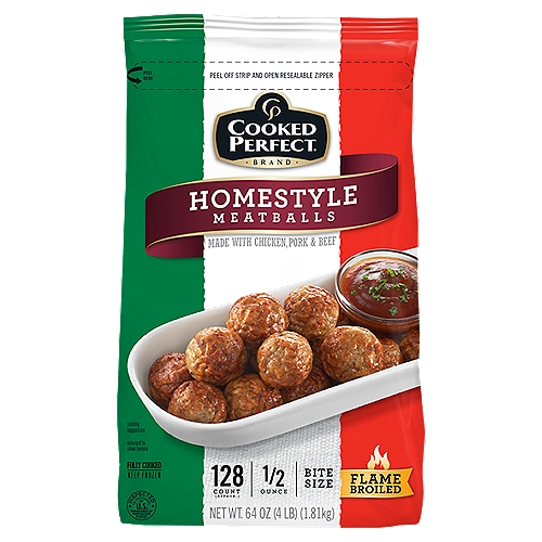 Cooked Perfect Homestyle Meatballs 64oz 128ct