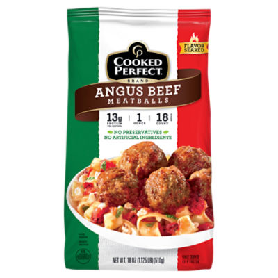 COOKED PERFECT Angus Beef Meatballs Dinner Size, 18 oz ShopRite