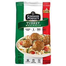 COOKED PERFECT Turkey Meatballs, 20 oz,, 20 Ounce