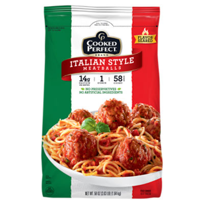 Cooked Perfect Italian Style Meatballs, 1 oz, 58 count