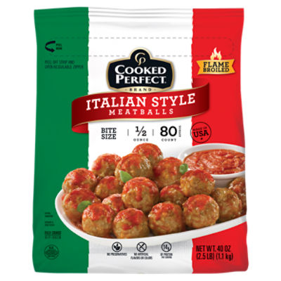 Cooked Perfect Italian Style Meatballs Bite Size, 40 oz