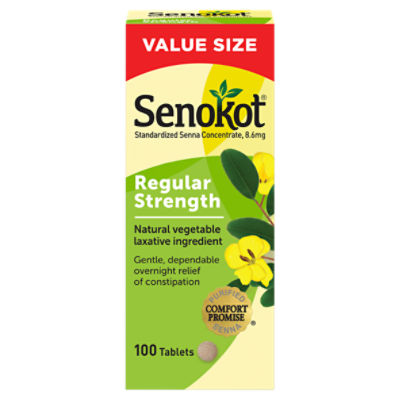 Senokot Regular Strength Standardized Senna Concentrate Tablets, 100 count