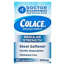 Colace Regular Strength 100mg, Stool Softener, 30 Each
