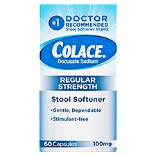 Colace Regular Strength 100mg, Stool Softener, 60 Each