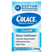 Colace Gels, Clear 50mg Soft, 28 Each